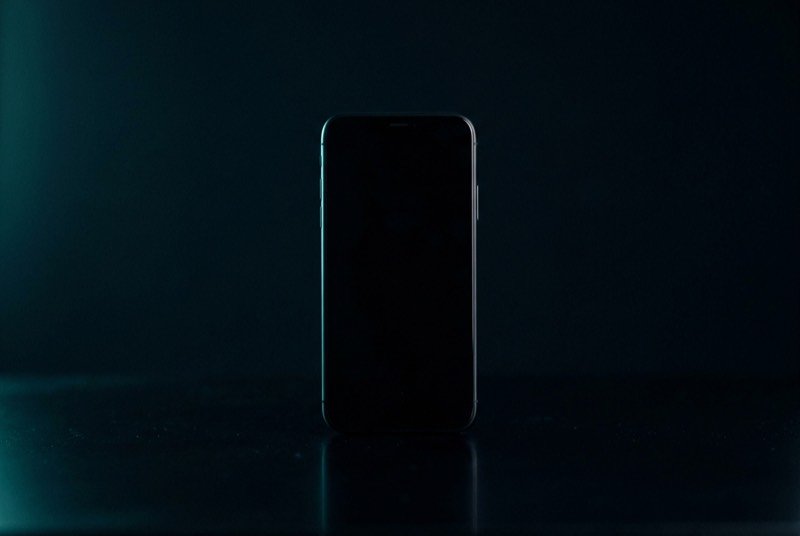 A smartphone standing upright
